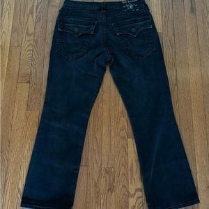 True religion relaxed straight black jeans size 32